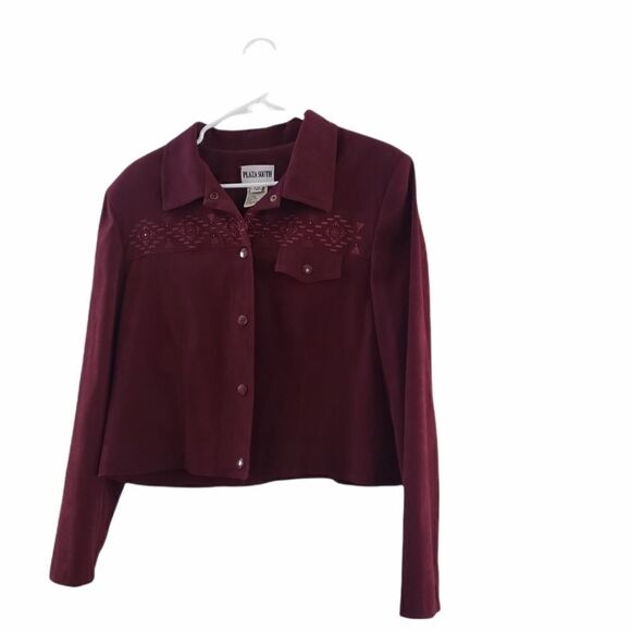 Plaza South Woman's Burgundy Pantsuit - Picture 12 of 16